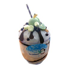 [아기옷베이커리] 팥빙수_녹차포장(내의 파일럿모자 턱받이 페이스타올)
