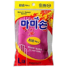 마미손 고무장갑 왼손만하나, 대(L), 4개