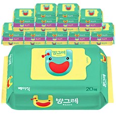 방그레 오감만족 깨끗한 베이직 휴대용 물티슈 색상 랜덤, 20매 X 30팩