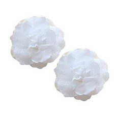 Pastels 玫瑰花裝飾夾 12cm, 白色, 2個