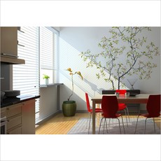 홈앤데코 벚꽃나무포인트벽지 3폭짜리 1세트 34J403402, 혼합 색상