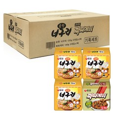 농심 순한 너구리 + 짜파게티, 1세트, 순한맛 너구리 120g 5입 x 3개 +짜파게티140g5입