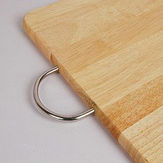 스텐 손잡이 원목 도마, 혼합색상, 1개