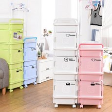 리빙스마일 컬러풀 스마일 기저귀 정리함 4단 세트, 화이트, 1개