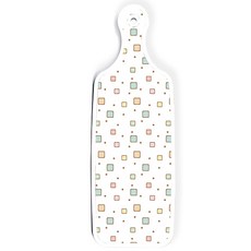 로엠디자인 양면 서빙도마 그린봉선화, Happy사각패턴, 1개