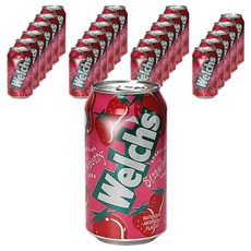 웰치스소다 농심 캔음료 탄산음료 355ml(딸기), 355ml, 24캔