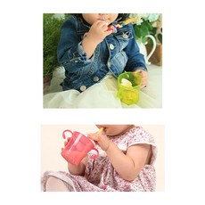 아가프라 빨대컵 180ml, 핑크, 오렌지, 블루, 그린, 4개