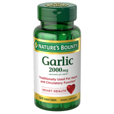 Natures Bounty 오우더 -프리 갈릭 2000mg 타블렛, 120개입, 1개