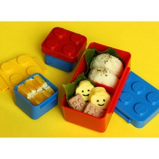 옥스포드 아동용 블럭 런치박스 + 보온보냉 파우치, 블루, 1세트