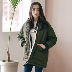 제이알주니어 여아용 퀼팅 롱 점퍼