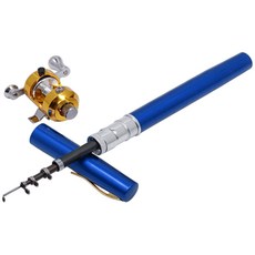 LEO 휴대용 펜 낚시대 + 전용 릴 세트, 블루