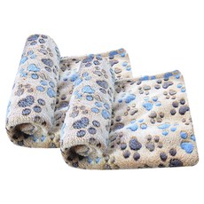 Zezepet 小狗腳掌印花毛絨毯, 棕色, 2個