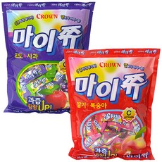 크라운 마이쮸 포도사과 + 딸기복숭아 세트, 328g, 1세트