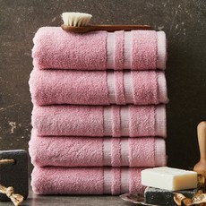 소프트터치 호텔수건 190g 뱀부얀, 핑크, 5개