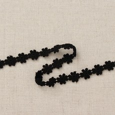 Kohas iD 素色棉質蕾絲帶, 黑色, 2捲