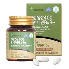 애플트리김약사네 그린엽산400 비타민 B6 비타민b12 임산부비타민b 임산부엽산, 90정, 1개