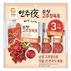 청정원 안주야 순창 고추장육포, 30g, 3개입