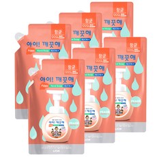 아이깨끗해 향균 거품 핸드 솝리필 모이스처라이징 복숭아향, 200ml, 6개입