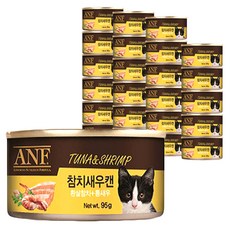 에이엔에프 고양이 캔 생선, 참치 + 새우 혼합맛, 95g, 24개