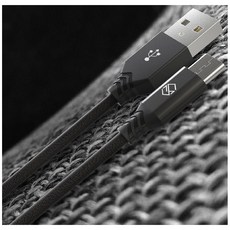 신지모루 USB-C 타입 더치 패브릭 케이블, 1m, 블랙, 2개입