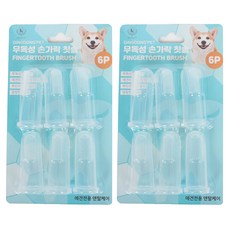 딩동펫 애견 실리콘 손가락 칫솔 5.5 x 2.2 cm, 투명, 12개