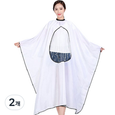 방수 커트보 염색보 미용시 가운 R79012W, 스마트 커트보 화이트, 2개