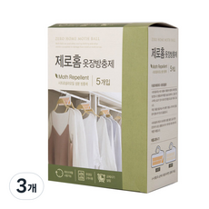 크린스타 제로홈 옷장방충제 시트로넬라 5개입, 20g, 3개