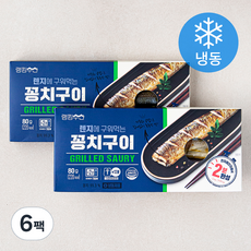 랭킹수산 렌지에 구워먹는 꽁치구이 (냉동), 80g, 6팩