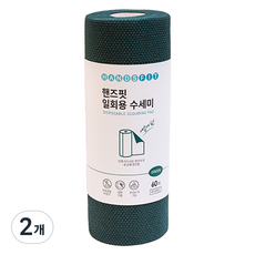 핸즈핏 일회용 수세미, 그린, 60개입, 2개
