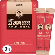 고철남헬스케어 6년근 고려홍삼정 스탠다드 홍삼스틱, 100회분, 1.3kg, 3개