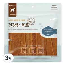 굿데이 건강한 육포 슬라이스 강아지간식, 연어, 300g, 3개