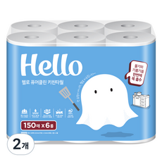 헬로 퓨어클린 키친타올 150매, 2개, 6개입
