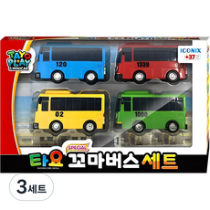 타요 스페셜 꼬마버스 작동완구 4종 세트, 혼합색상, 3세트