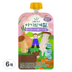 에코맘의산골이유식 유아용 아기의계절 완료기 발아현미버섯불고기진밥, 100g, 6개