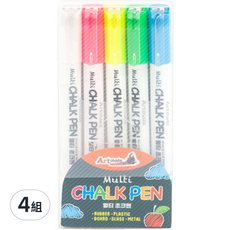 Artmate 多功能粉筆5色組, 4組, 白色、黃色、粉色、綠色、藍色