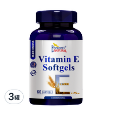 ESMOND NATURAL 愛司盟 維他命E軟膠囊, 小麥胚芽低溫壓榨 吸收率佳, 含400 IU 維他命E, 60顆/瓶, 3罐