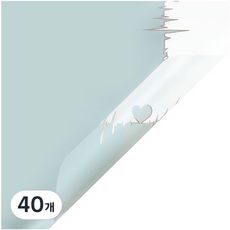 에스피글로벌 클리어 라인 I LOVE YOU 플라워 포장지, 미앤더 블루, 40개