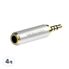 벤션 2.5mm to 3.5mm 커넥터, VAB-S02, 골드, 4개