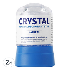 더블유피부연구소 크리스탈 데오드란트 네추럴, 45g, 2개