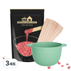 브라질리언 셀프 왁싱 로즈 하드왁스 450g + 스파츌라 20p + 버킷, 3세트