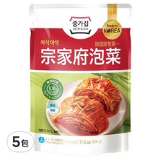 JONGGA 宗家府 泡菜 500公克, 經典原味，甜酸辣平衡, 500g, 5包