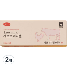 아르르 강아지 사르르 미니캔 독 30g 6p, 비프 + 치킨, 180g, 2개