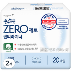 순수한면 제로 순면 뉴 팬티라이너, 롱, 20개입, 2개