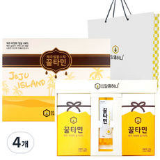 꿀타민 제주벌꿀 스틱 선물세트 8호 12g x 21p + 쇼핑백, 252g, 4개