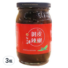 鹿野地區農會 紅烏龍剝皮辣椒 450g x 3瓶組 - 台東在地青辣椒，真空包裝，佐餐拌飯皆宜, 3瓶