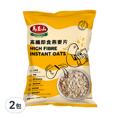 馬玉山 高纖即食燕麥片, 澳洲燕麥粒, 全素食, 淨重500g, 500g, 2包