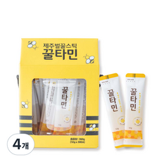꿀타민 청정 제주 야생화 벌꿀스틱 7호, 360g, 4개