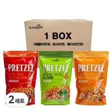 삼진 미니 프레첼 매콤한 비프맛 + 와사비맛 + 체다치즈맛, 300g, 2세트