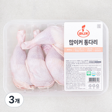 마니커 무항생제 인증 많이커 닭 통다리 (냉장), 800g, 3개