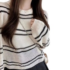 條紋罩衫, 肩寬63cm 胸寬69cm 袖長53cm 長47cm, 杏色